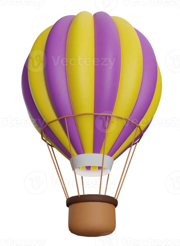 3D Rendering Colourful Hot Air Balloon png