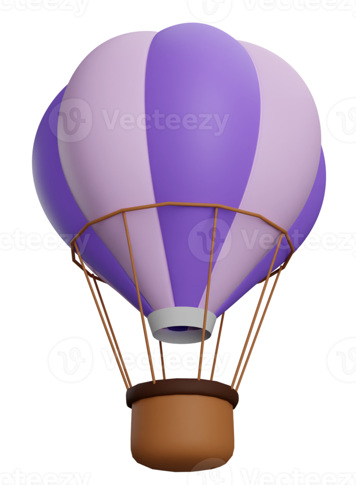 3D Rendering Colourful Hot Air Balloon png