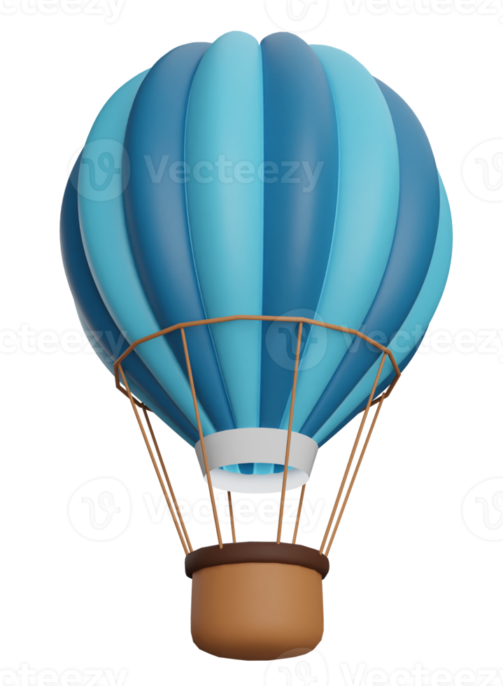 3D Rendering Colourful Hot Air Balloon png