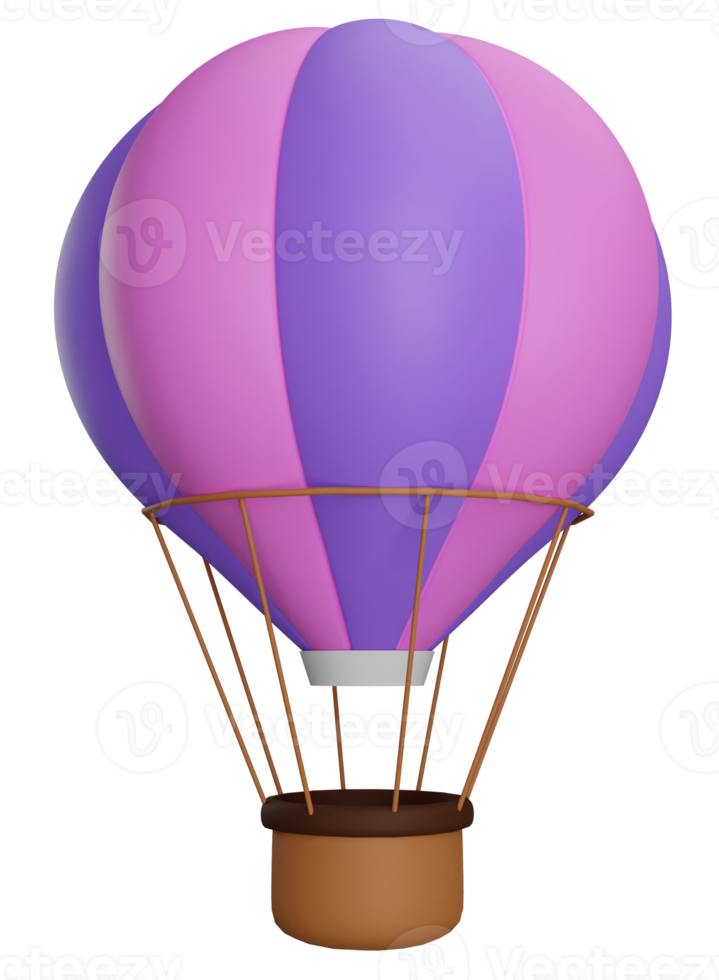 3D Rendering Colourful Hot Air Balloon png