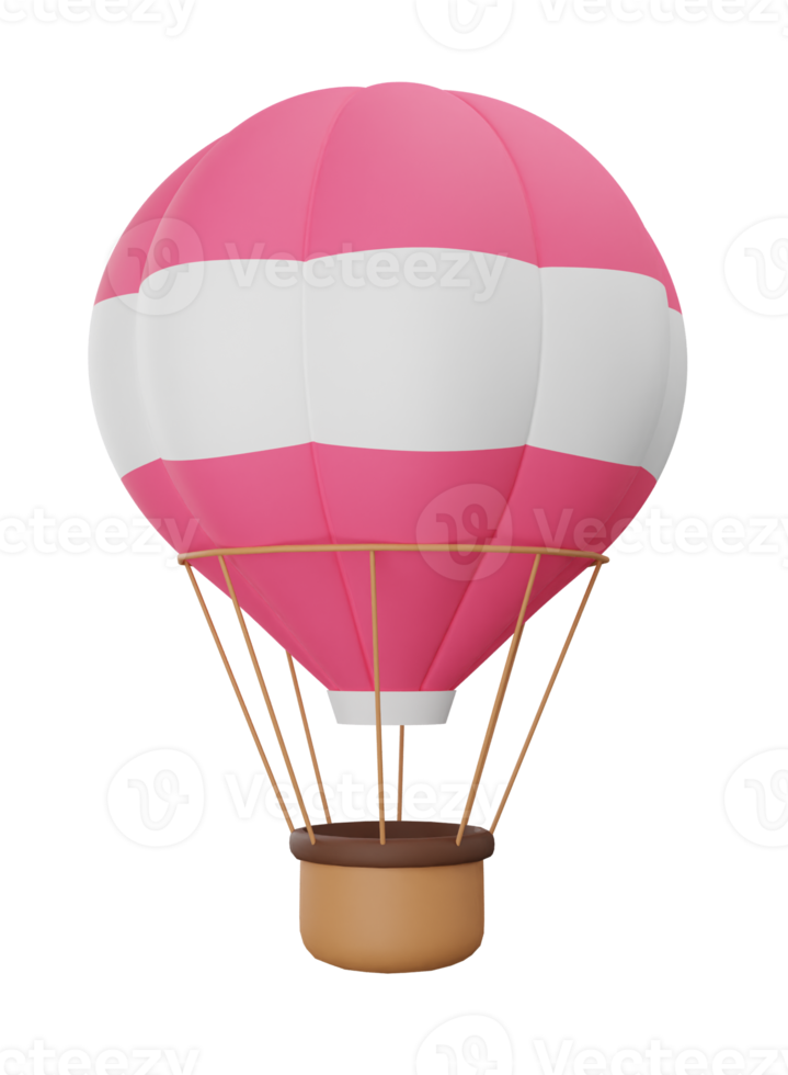 3D Rendering Colourful Hot Air Balloon png