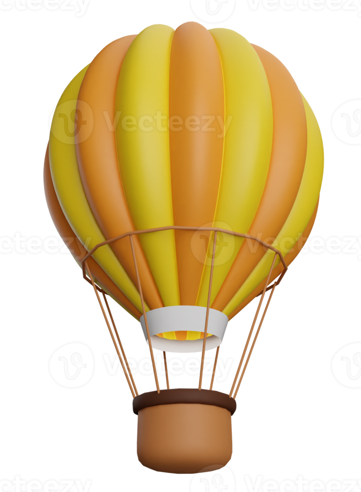 3D Rendering Colourful Hot Air Balloon png