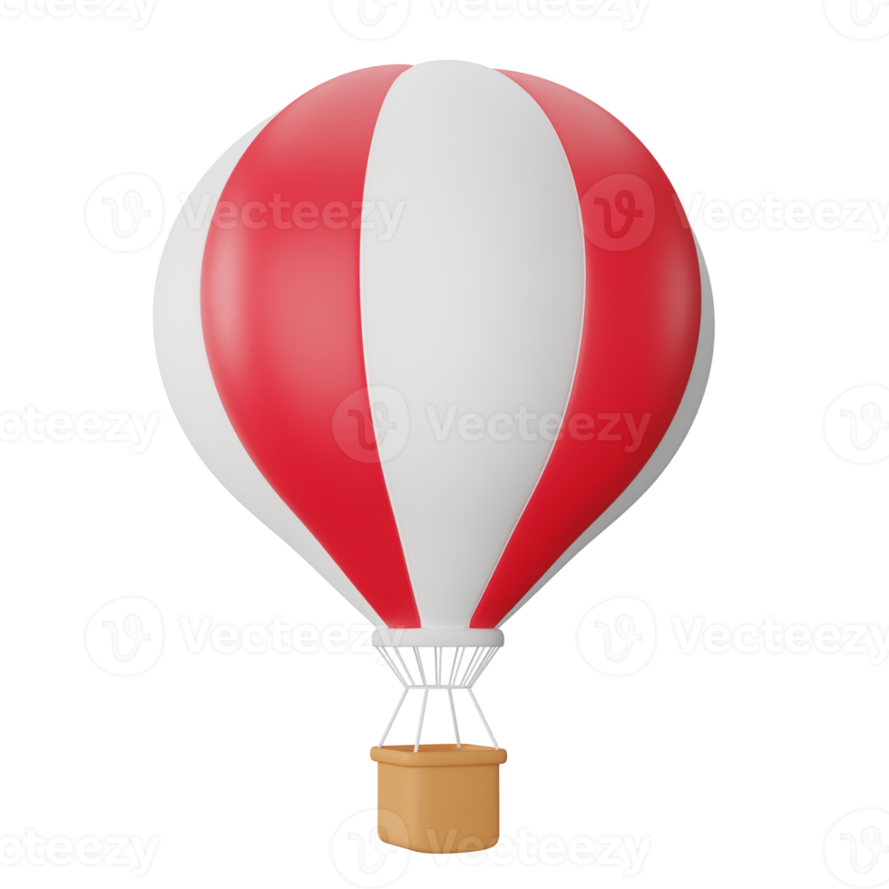 3D Rendering Colourful Hot Air Balloon png