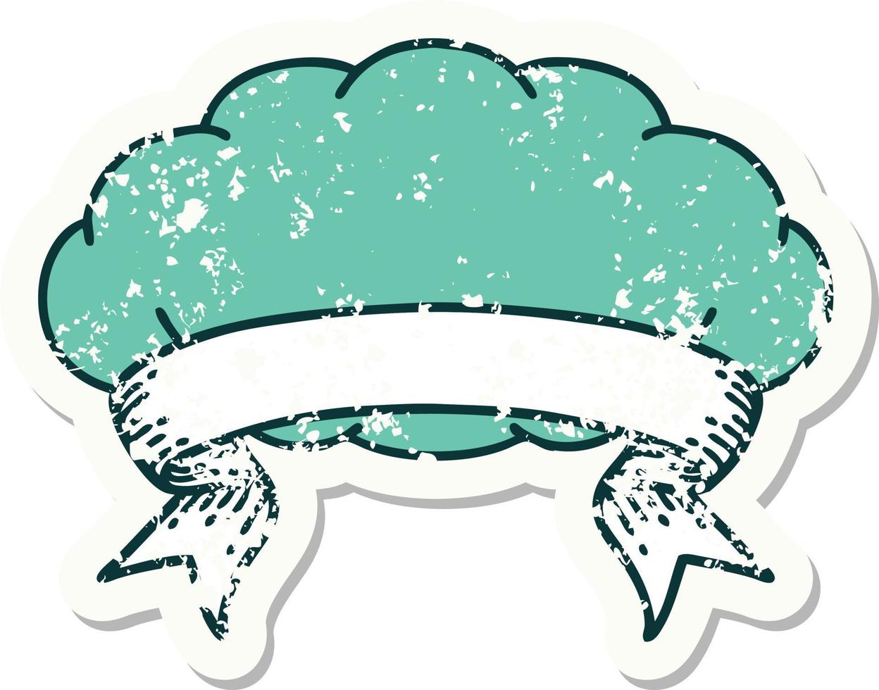 grunge sticker with banner of a cloud a grey cloud vector