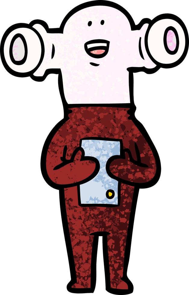 friendly cartoon alien vector