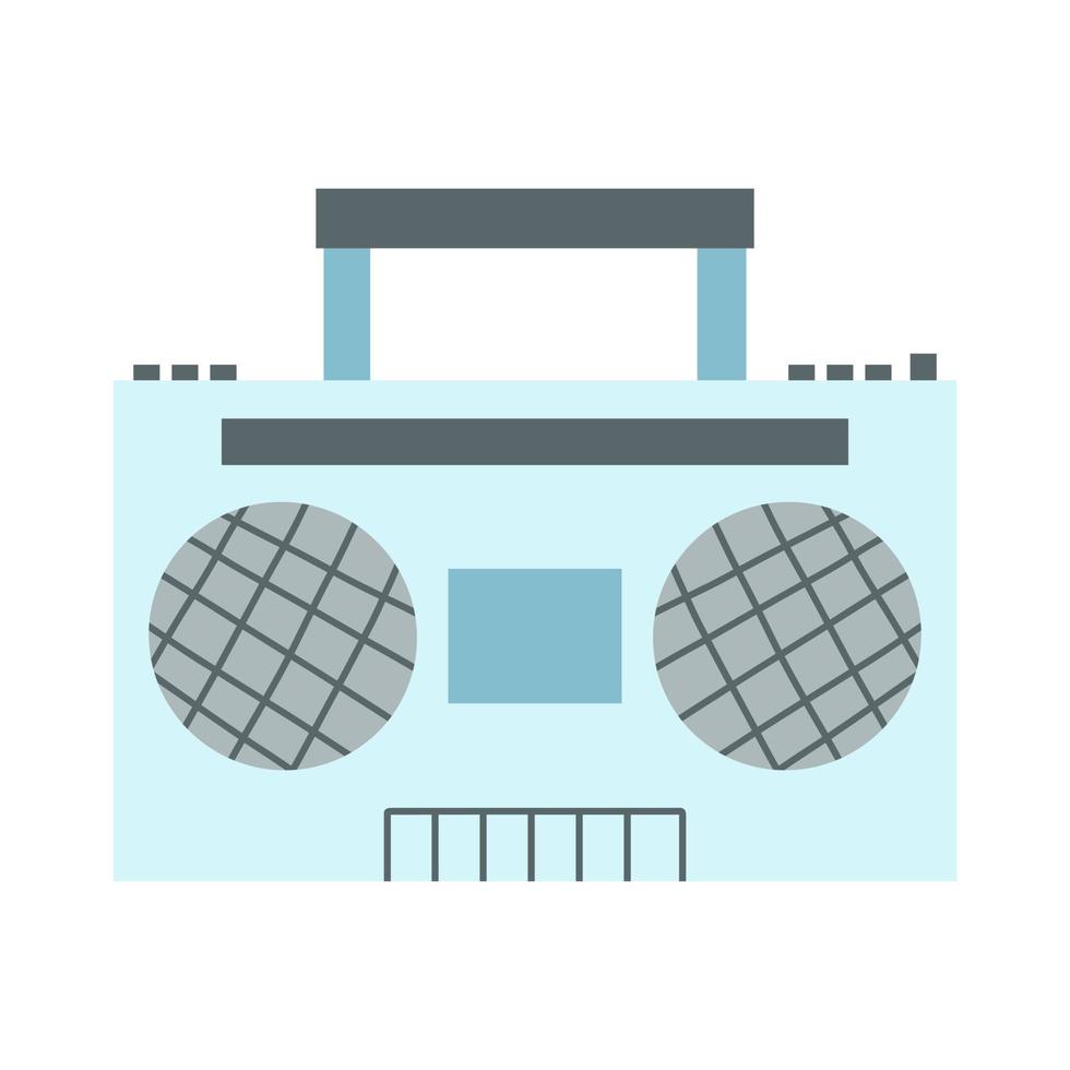 Hand drawn old school stereo radio cassete player. Vector illustration of retro portable tape recorder, boombox icon for print, graphic tee, poster, nostalgia for 1990