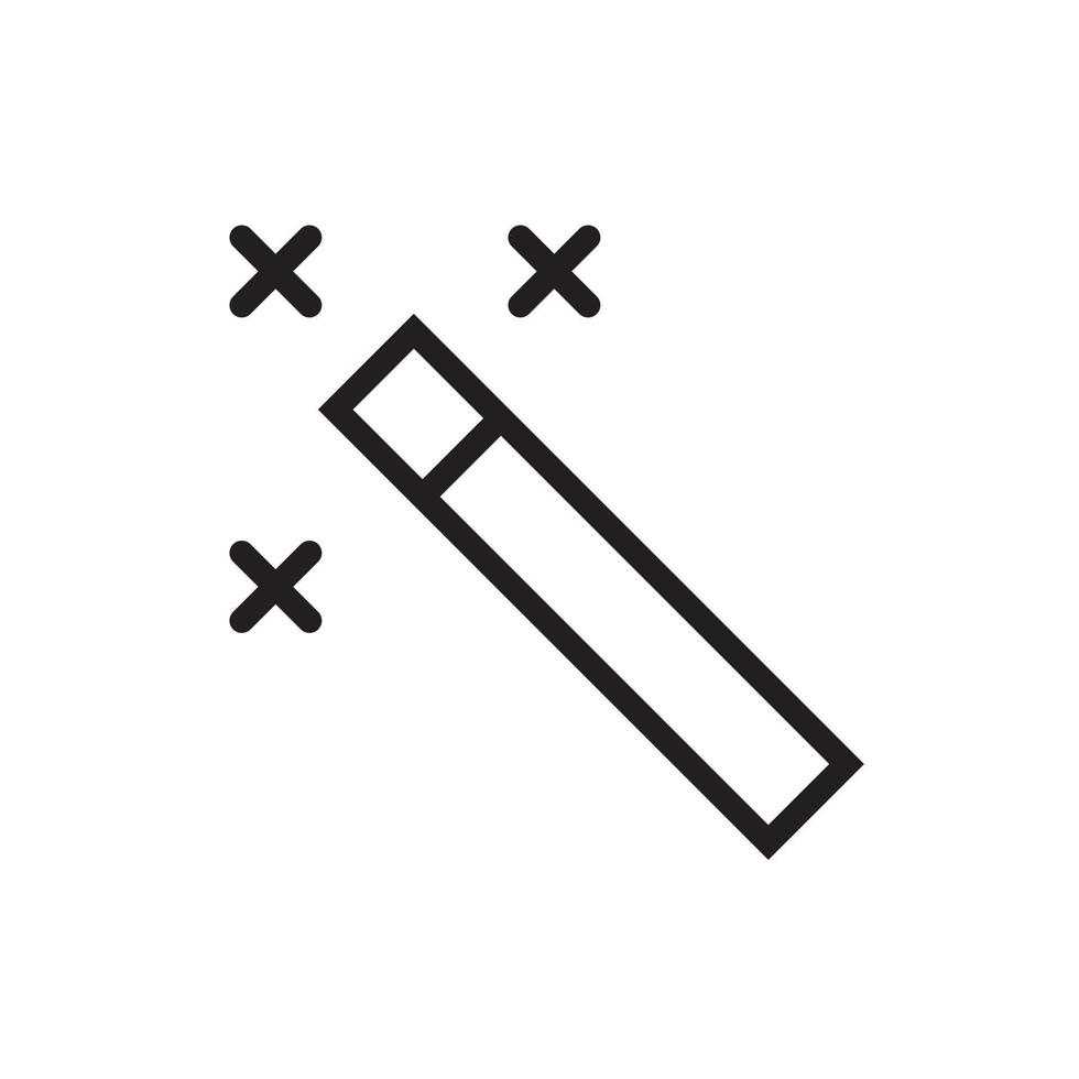 Magic wand tool icon vector in line style