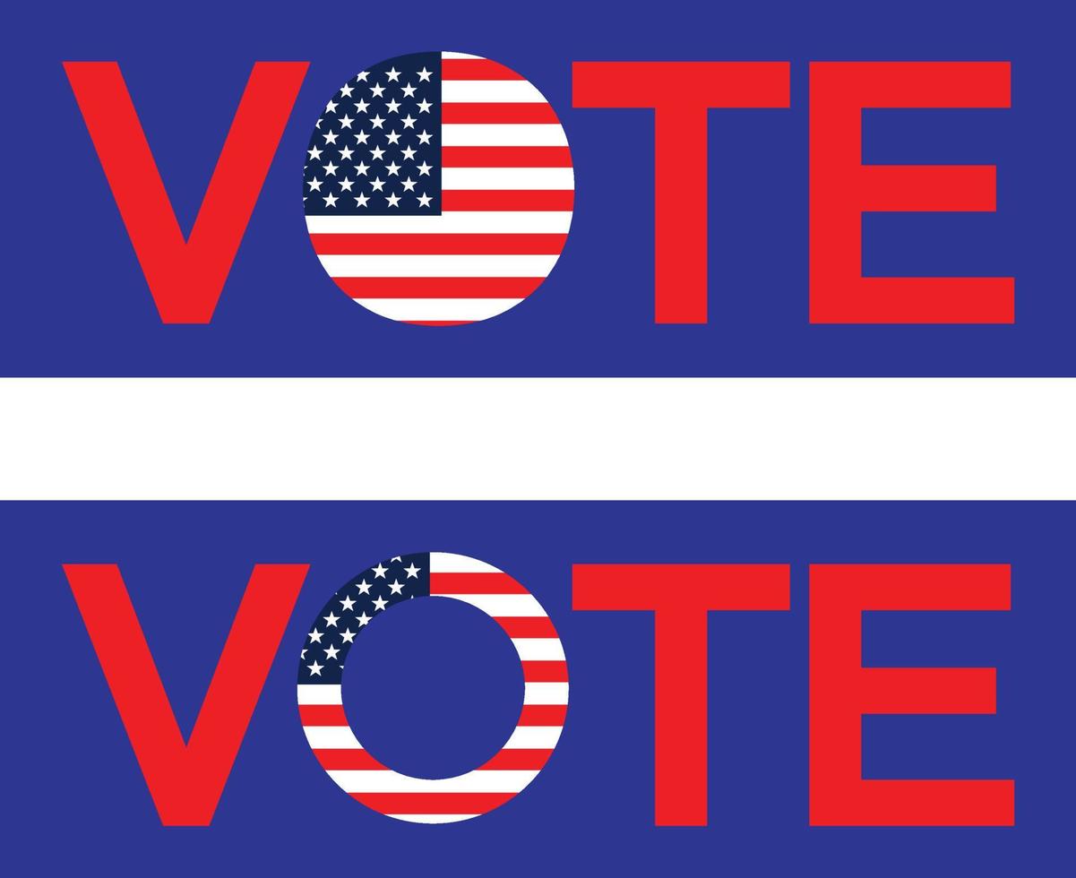 Vote red white blue graphics with flag stars and stripes vector