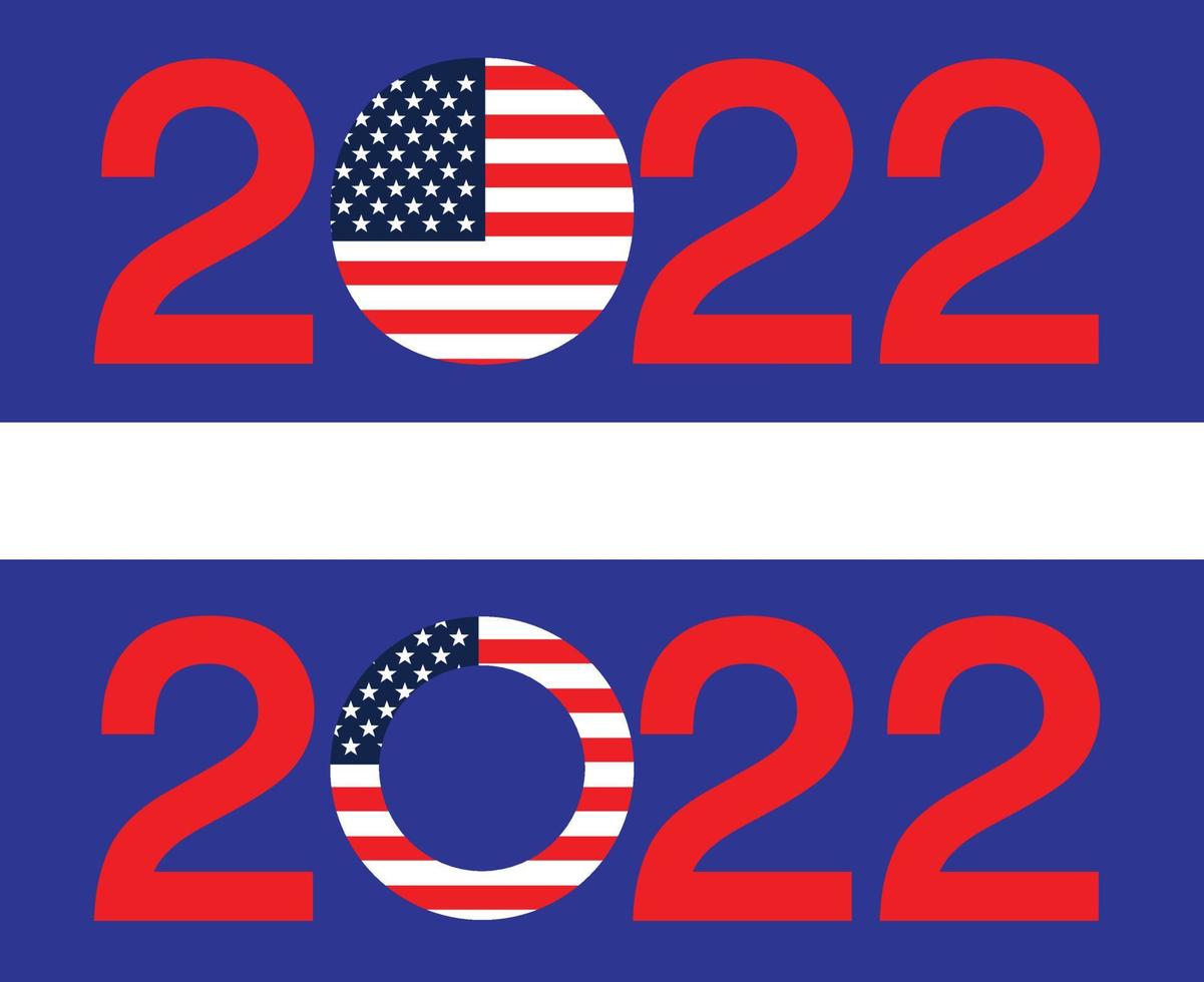 2022 red white blue election graphics with flag stars and stripes vector