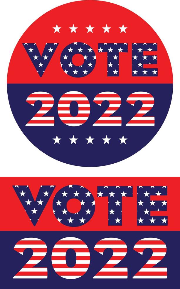 2022 Vote vector graphics with stars and stripes