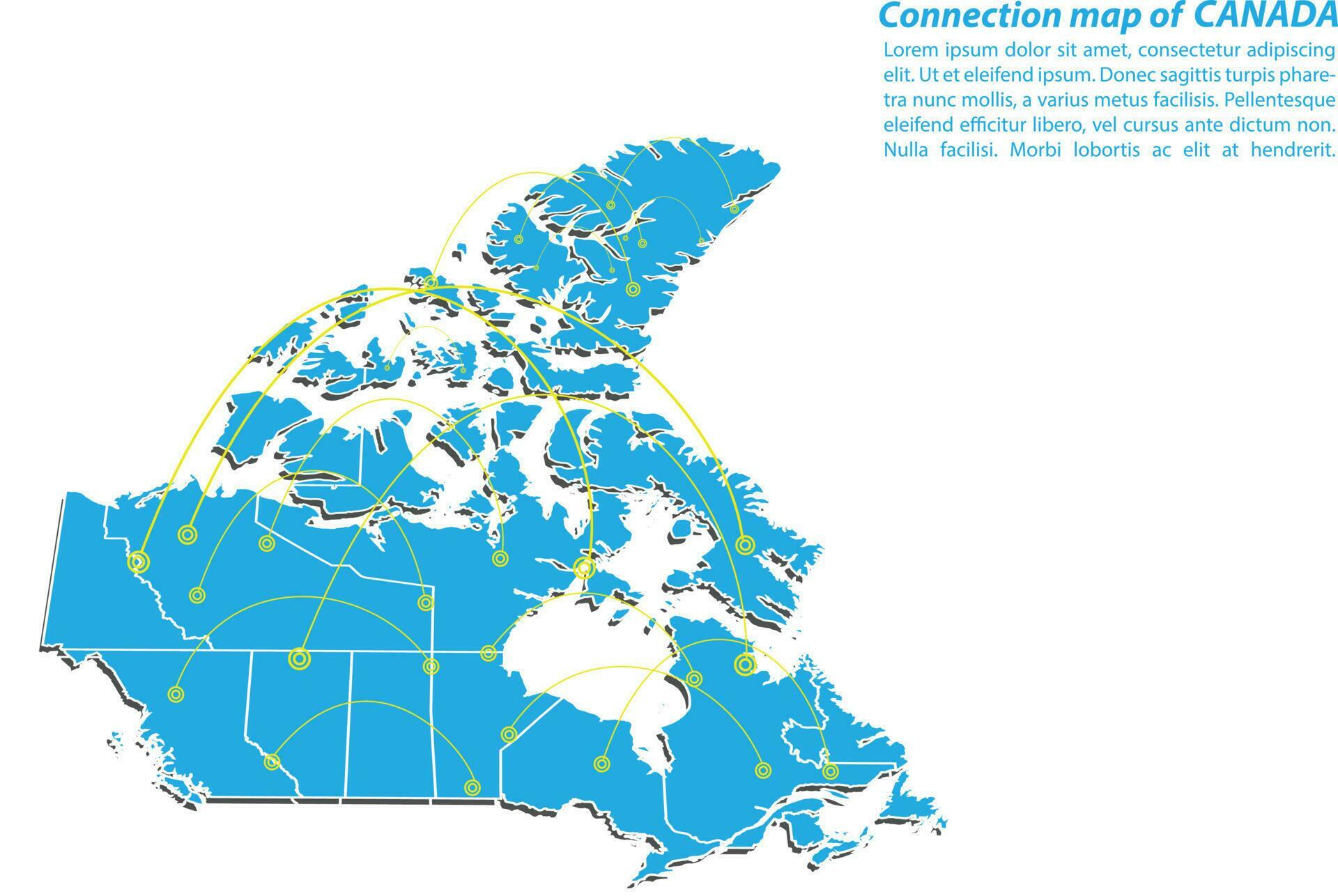 Modern of canada Map connections network design, Best Concept