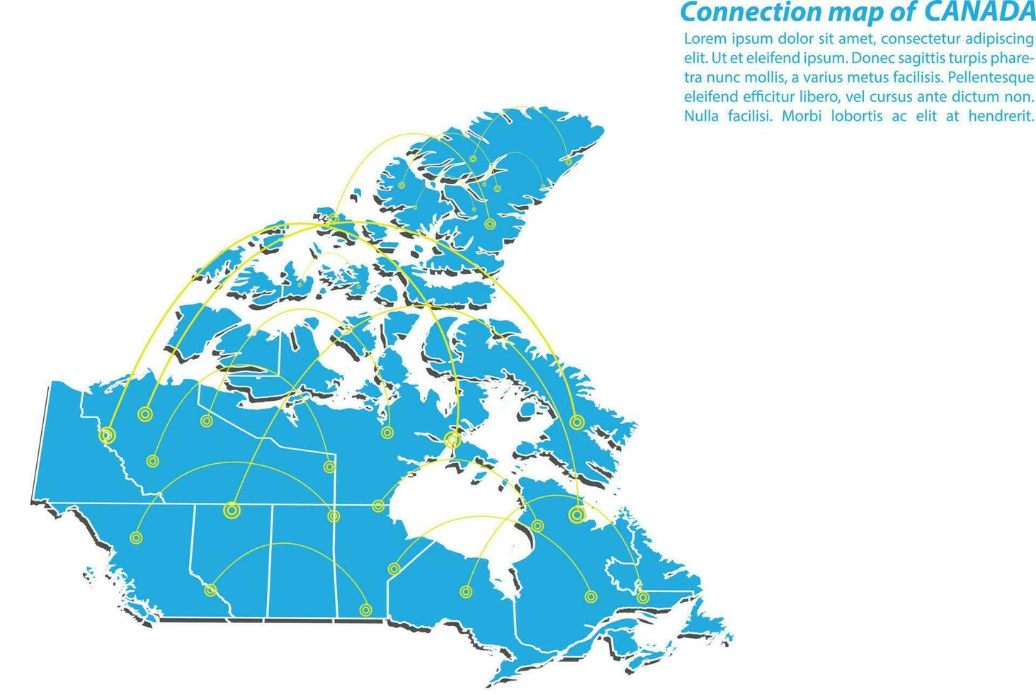 Modern of canada Map connections network design, Best Internet Concept of canada map business from concepts series, map point and line composition. Infographic map. Vector Illustration.