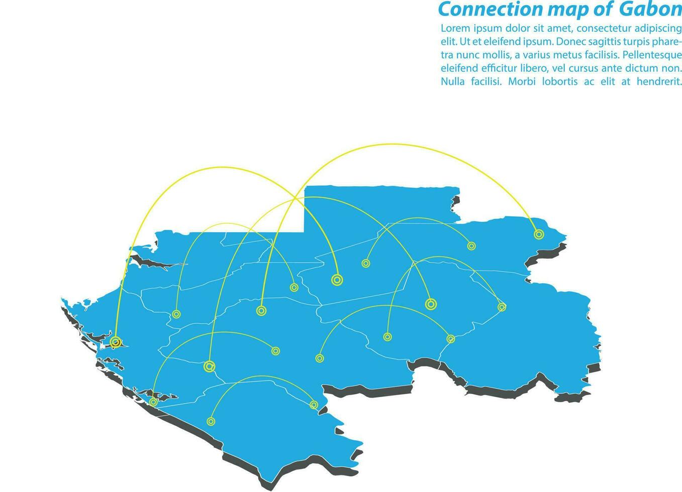 Modern of gabon Map connections network design, Best Internet Concept of gabon map business from concepts series, map point and line composition. Infographic map. Vector Illustration.