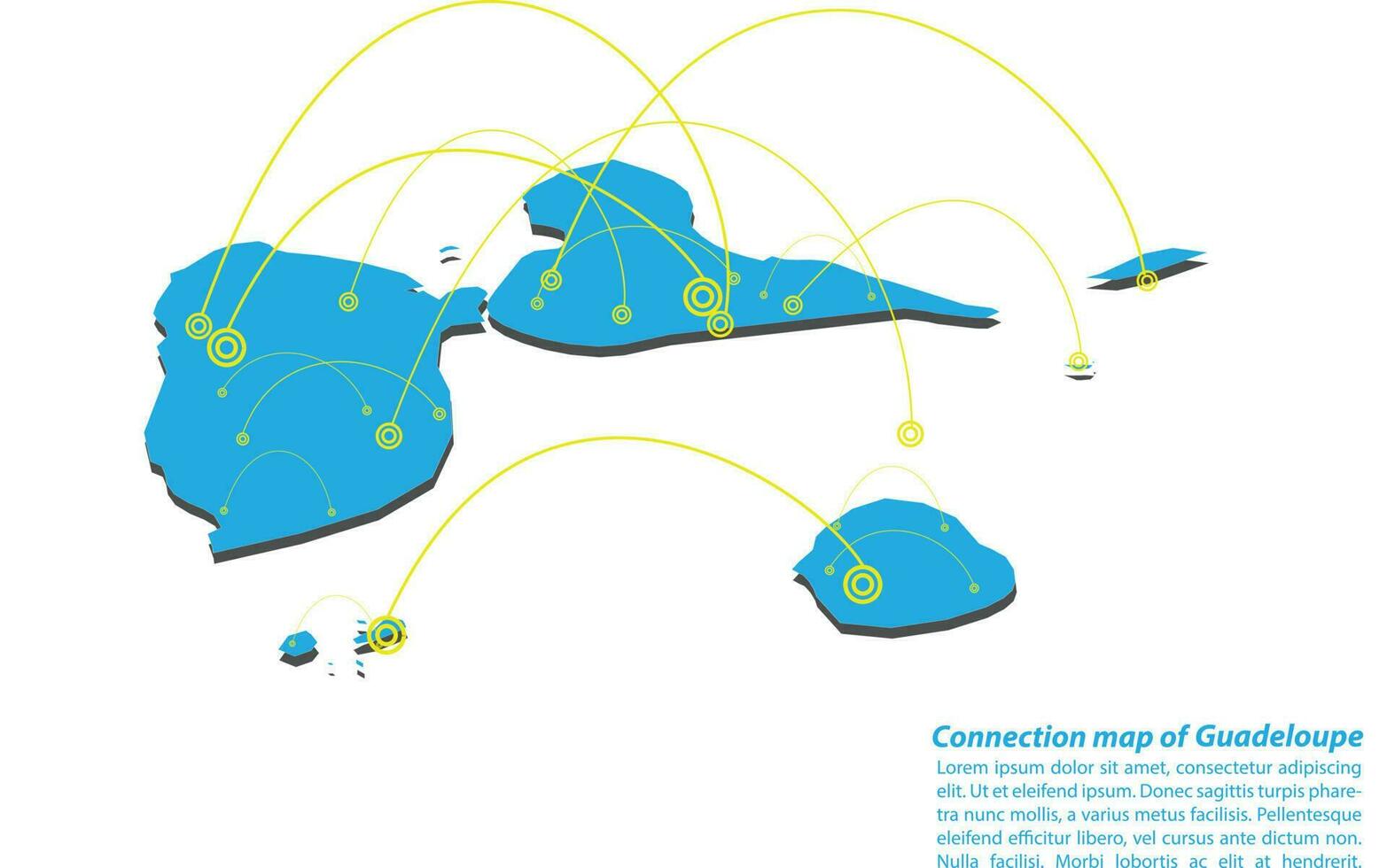 Modern of guadeloupe Map connections network design, Best Internet Concept of guadeloupe map business from concepts series, map point and line composition. Infographic map. Vector Illustration.