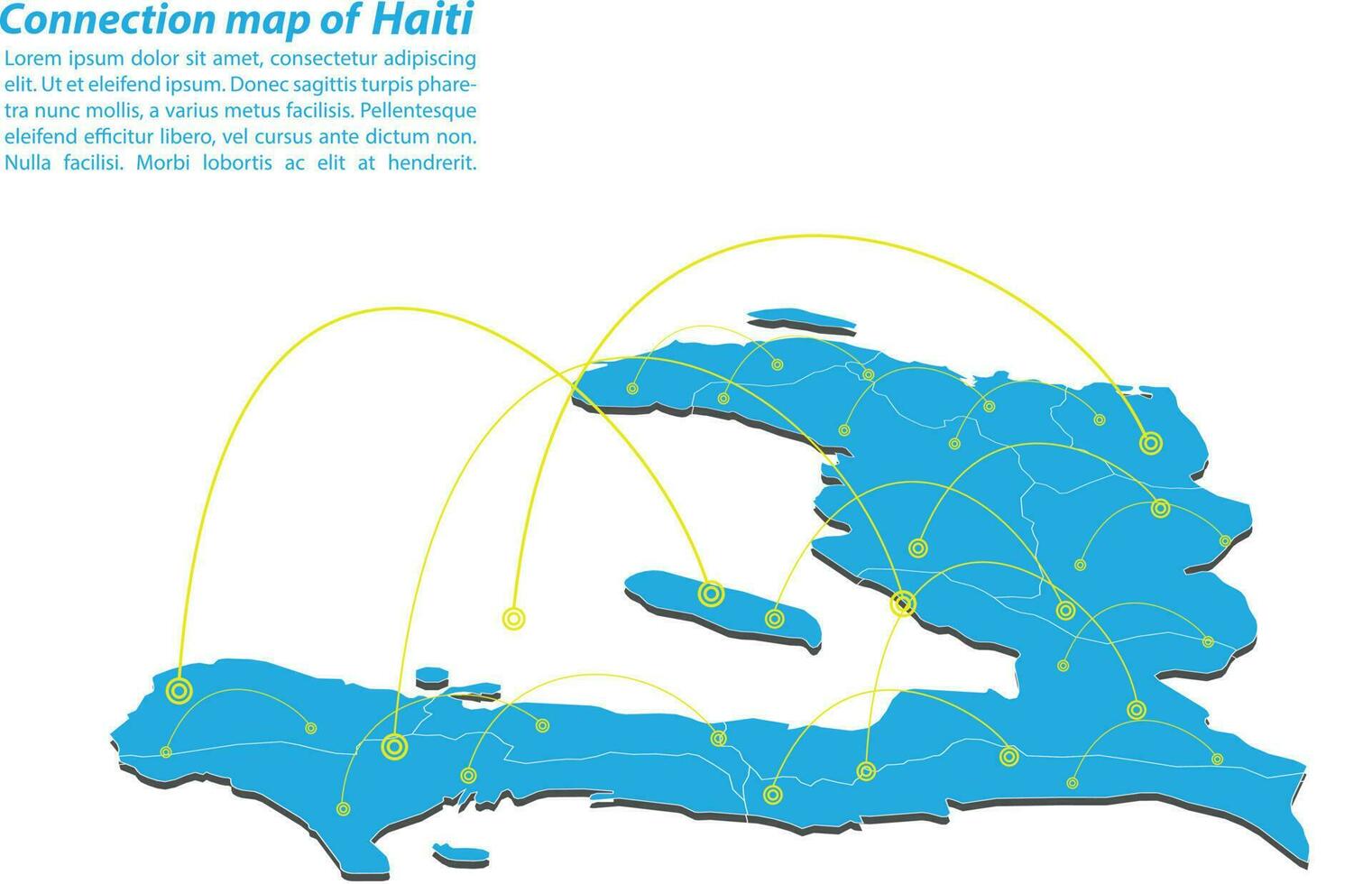 Modern of haiti Map connections network design, Best Internet Concept of haiti map business from concepts series, map point and line composition. Infographic map. Vector Illustration.