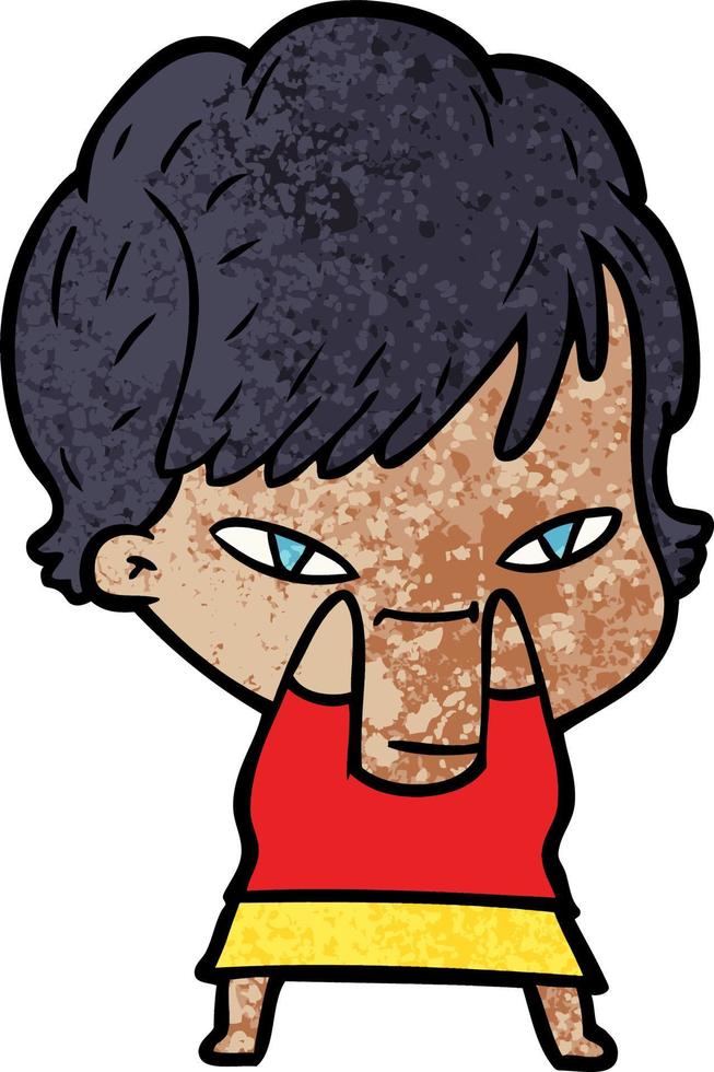 cartoon happy woman vector