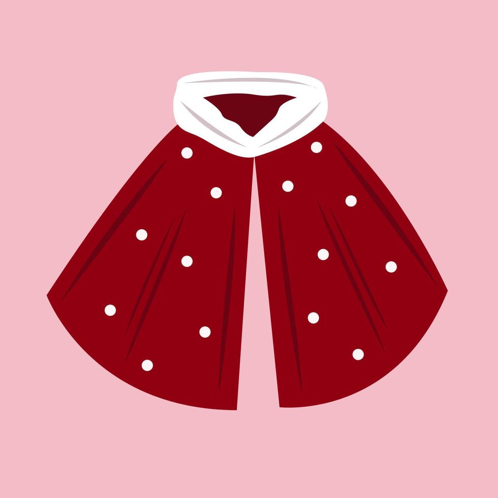 Red girls cape vector illustration for graphic design and decorative element