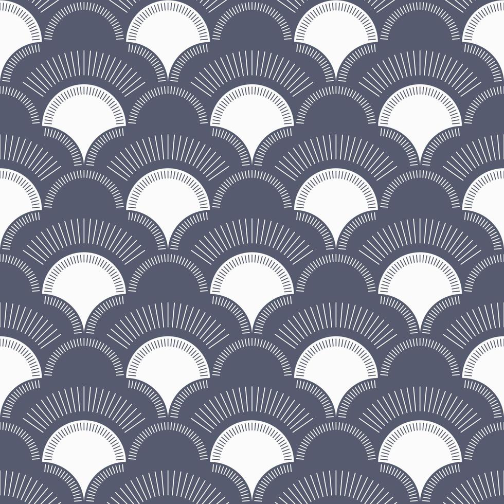 azulejo redondeado patrón blanco y negro real vector