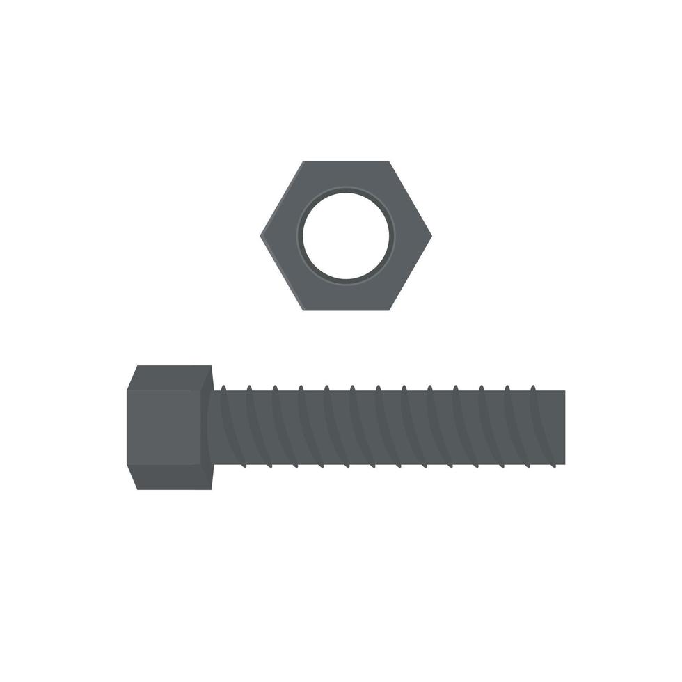 nut bolt icon simple flat vector illustration
