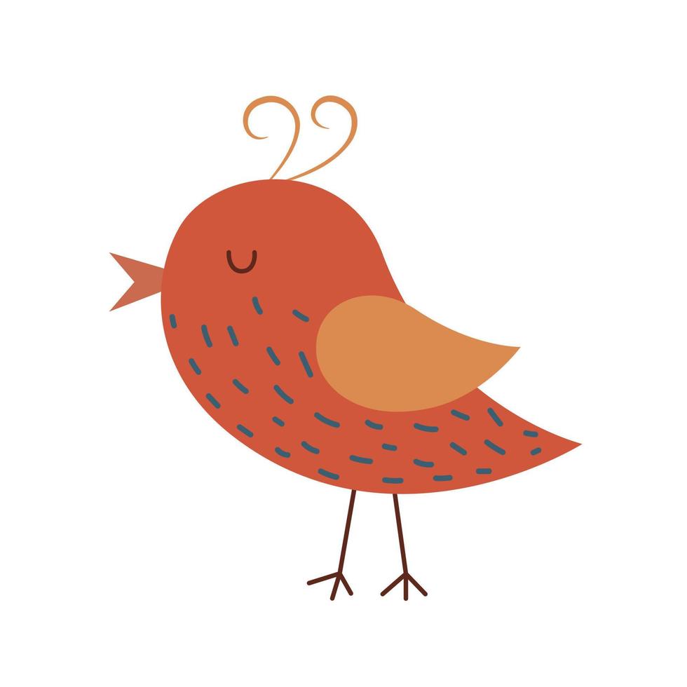 pájaro estilizado de dibujos animados vector