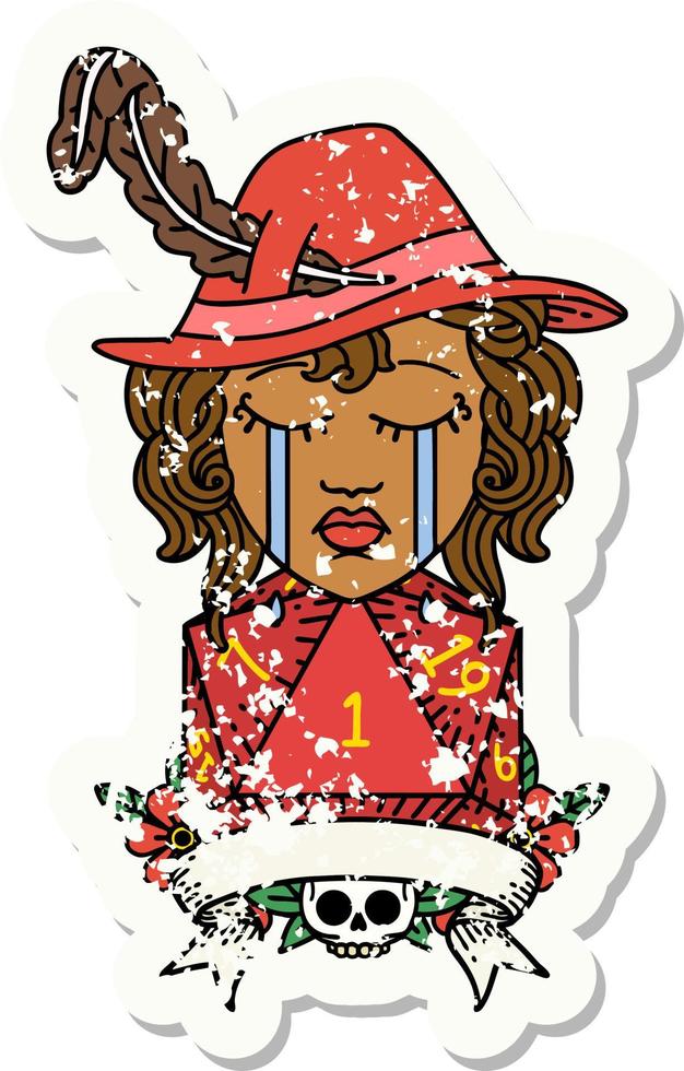 Retro Tattoo Style human bard character face vector