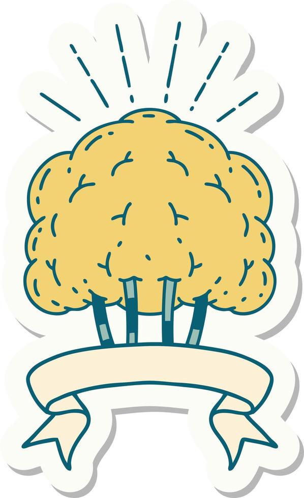 sticker of a tattoo style tree vector