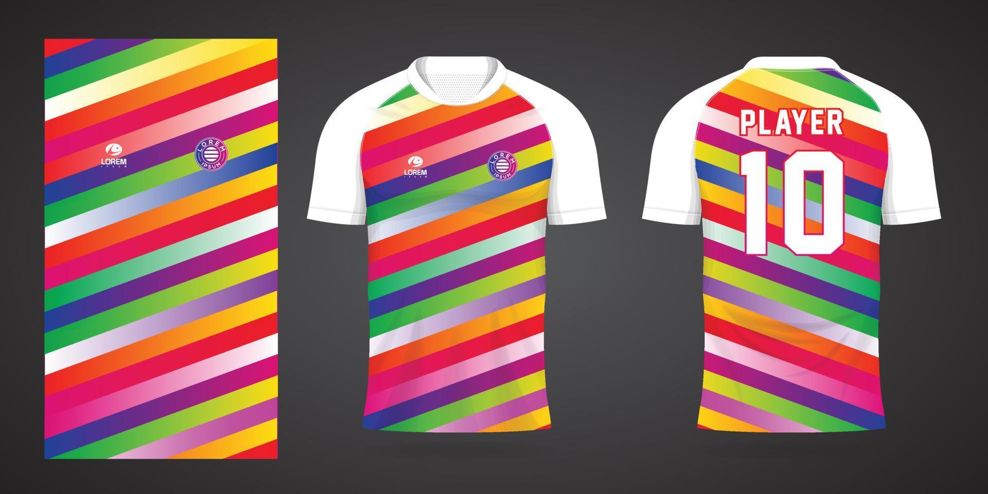 plantilla de diseño de deporte de camiseta de fútbol colorido vector