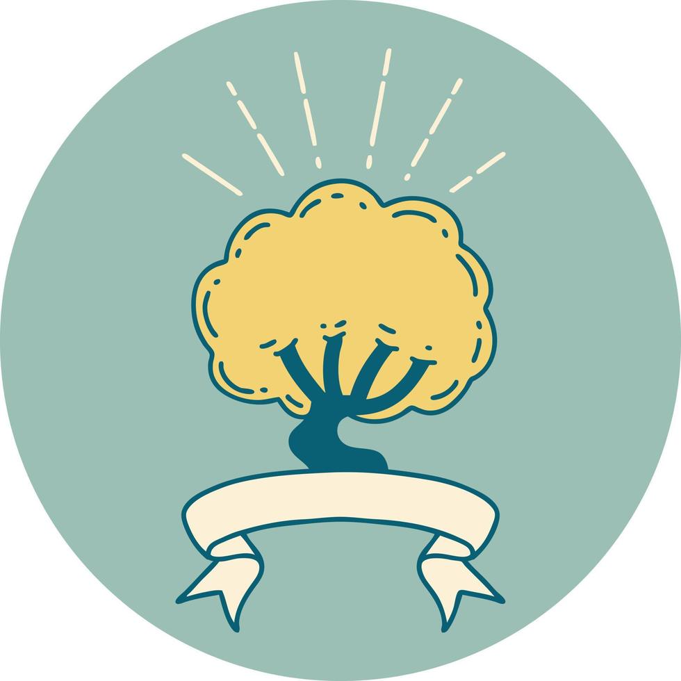 icon of a tattoo style tree vector