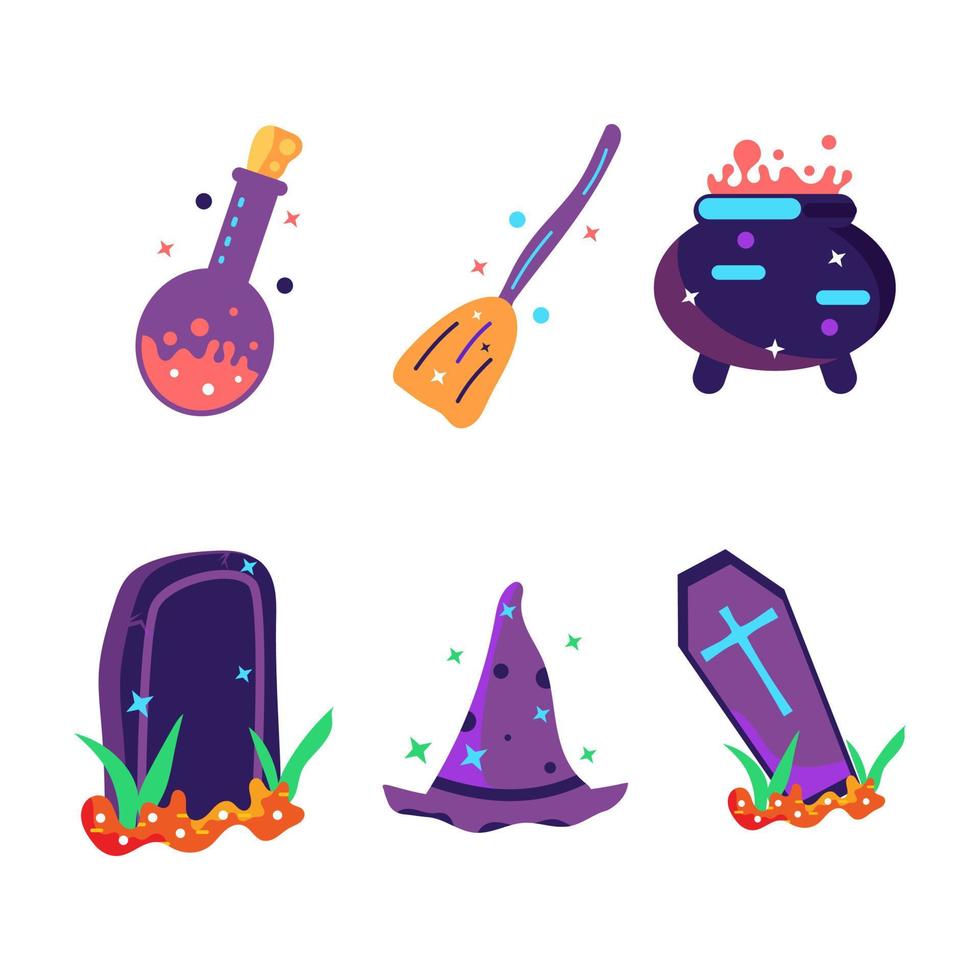 feliz halloween elementos de diseño vector