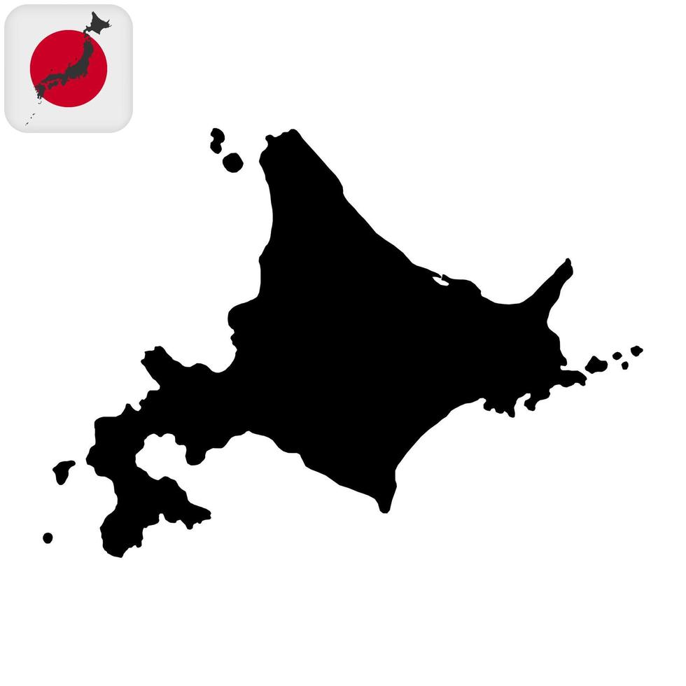 mapa de hokkaido, región de japón. ilustración vectorial vector