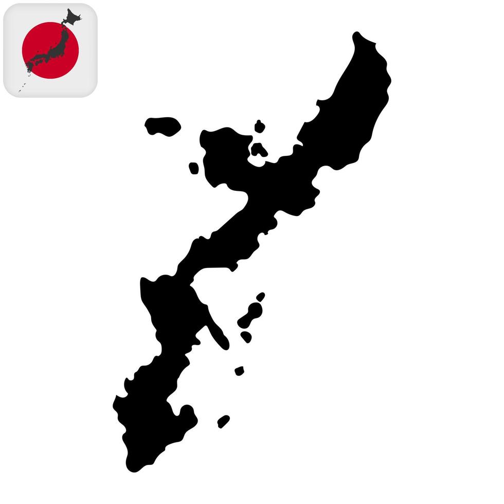 mapa de la isla de okinawa. ilustración vectorial vector