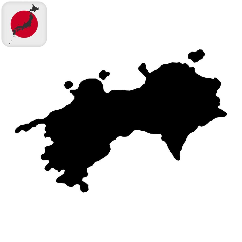 mapa de shikoku, región de japón. ilustración vectorial vector