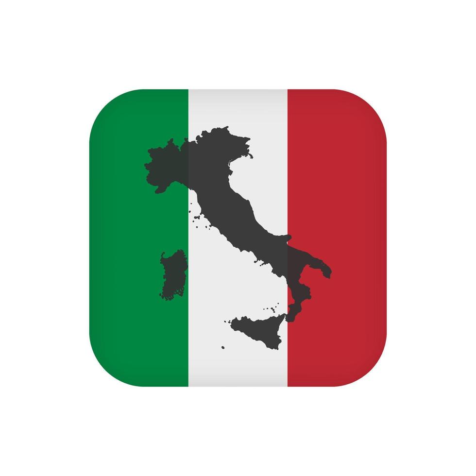 Italy map with flag, official colors. Vector illustration.