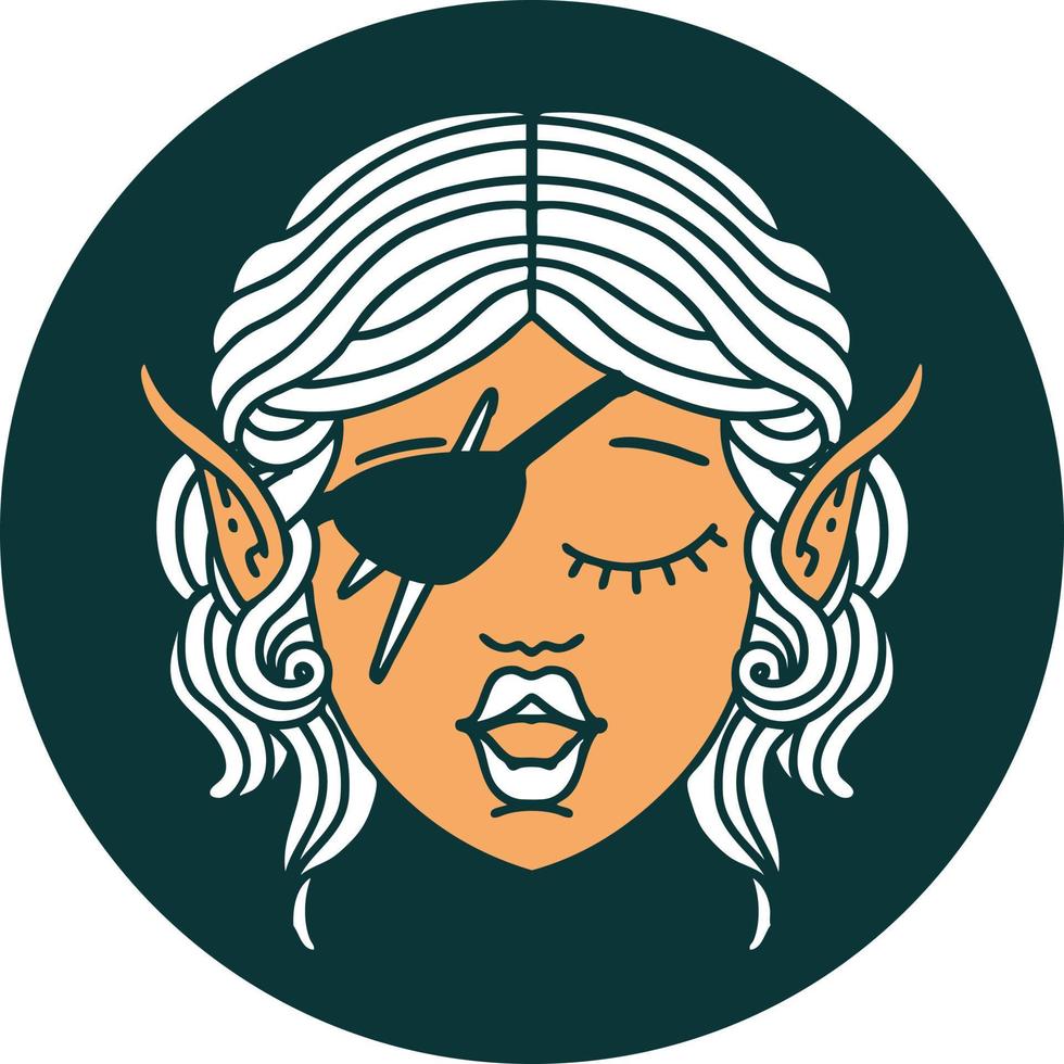 icon of elf rogue character face vector