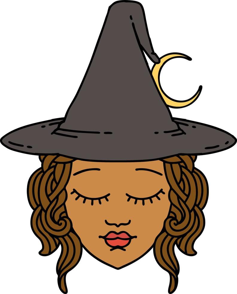 Retro Tattoo Style human mage character vector