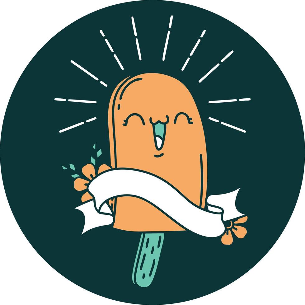 icon of a tattoo style ice lolly vector