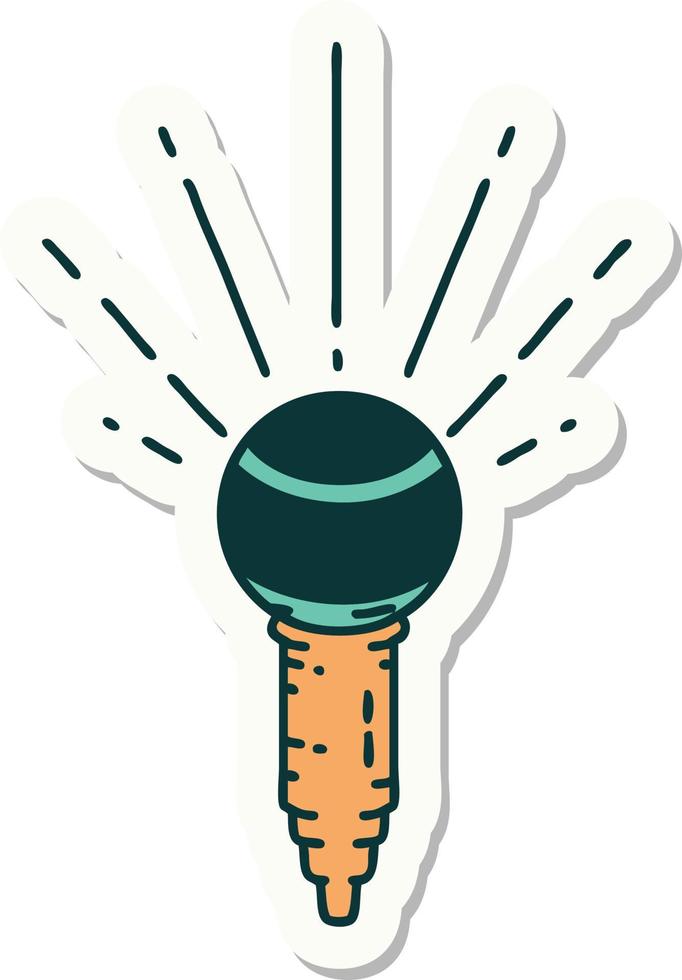 sticker of a tattoo style microphone vector