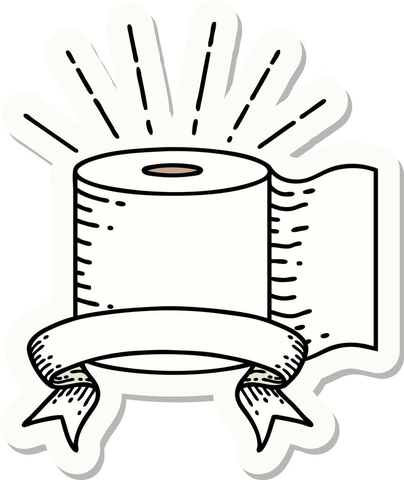 sticker of a tattoo style toilet paper vector
