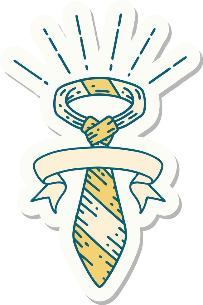 sticker of a tattoo style office tie vector