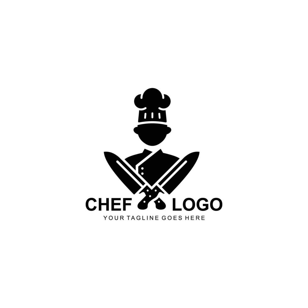Chef logo simple flat logo vector