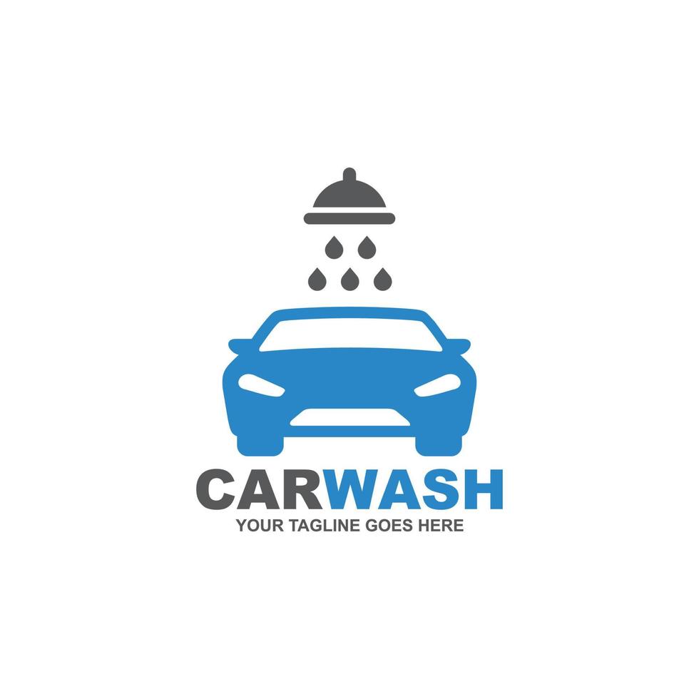 vector de logotipo plano simple de lavado de autos