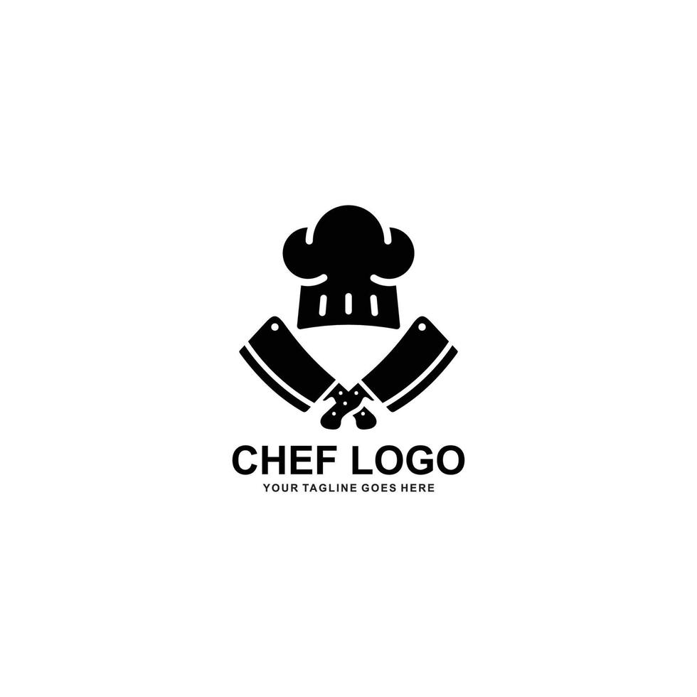 vector de logotipo plano simple de logotipo de chef
