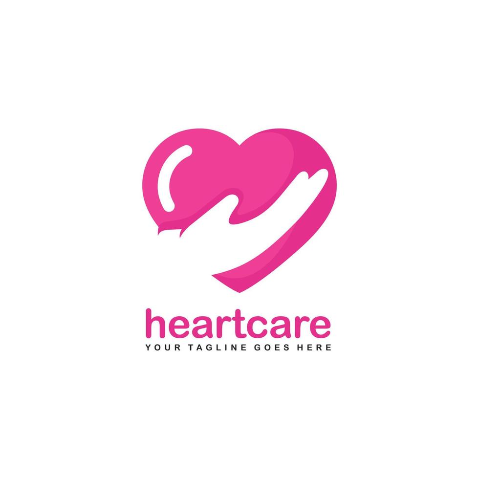 Heart care logo. Health care logo design vector