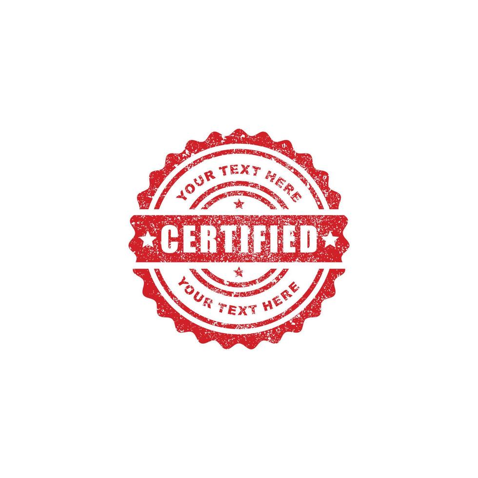 Certified grunge stamp seal icon vector
