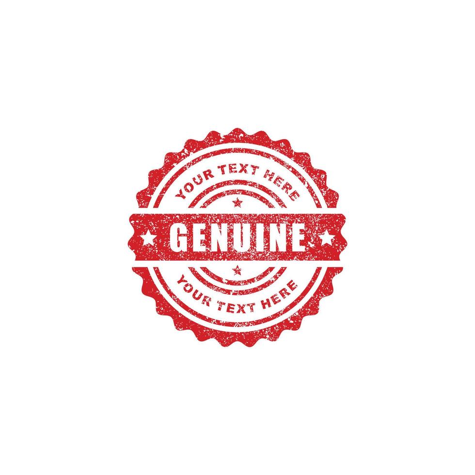 Genuine grunge stamp seal icon vector