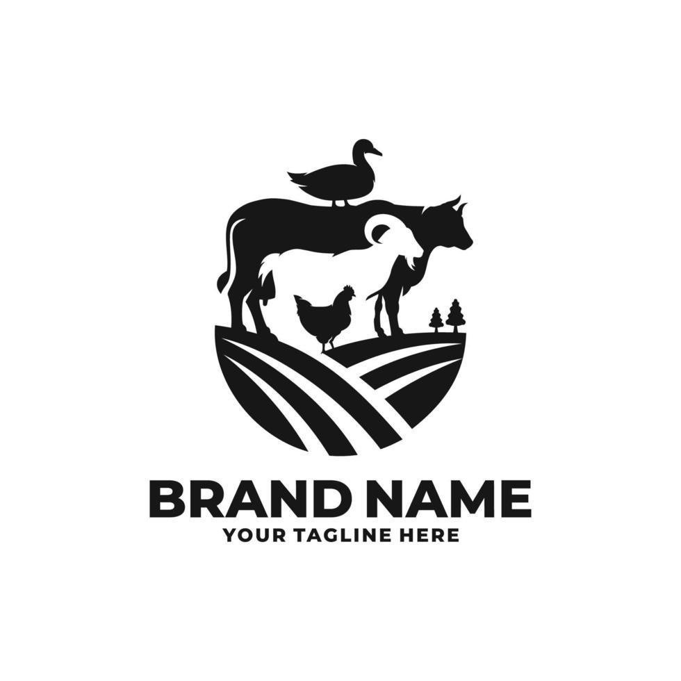 Farm animal logo vector