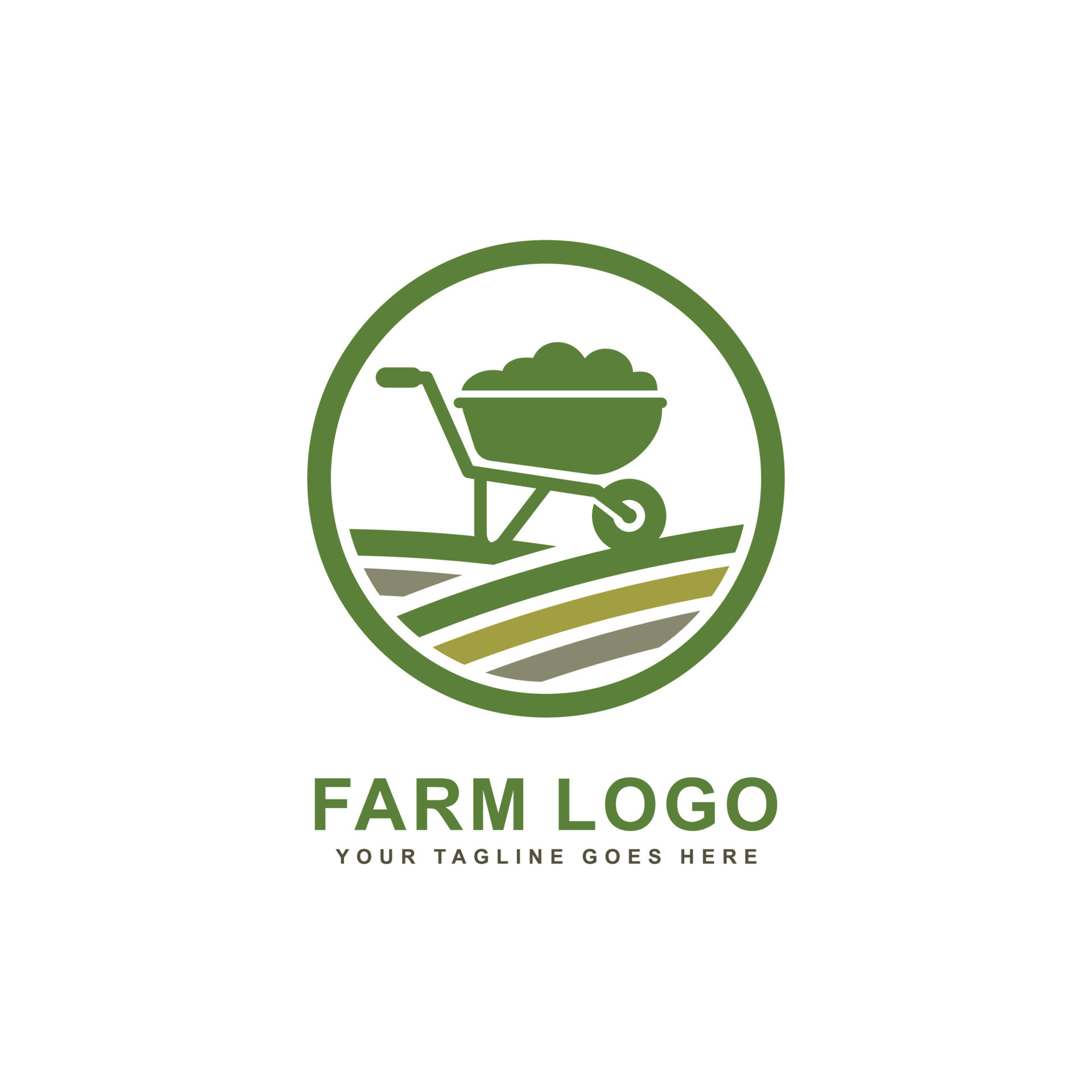 Farm logo. Wheelbarrow logo vector 12101373 Vector Art at Vecteezy
