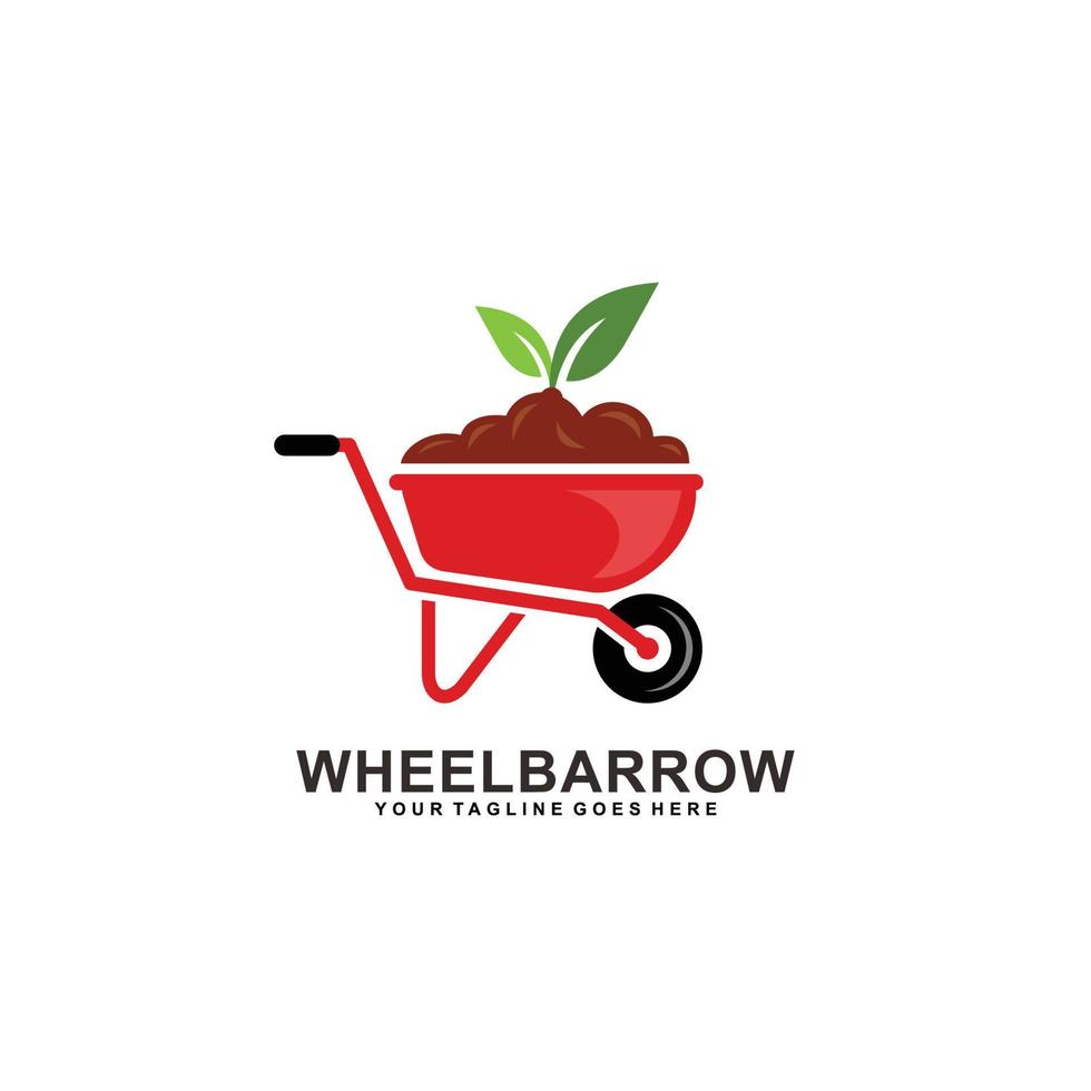 Farm logo. Wheelbarrow logo vector