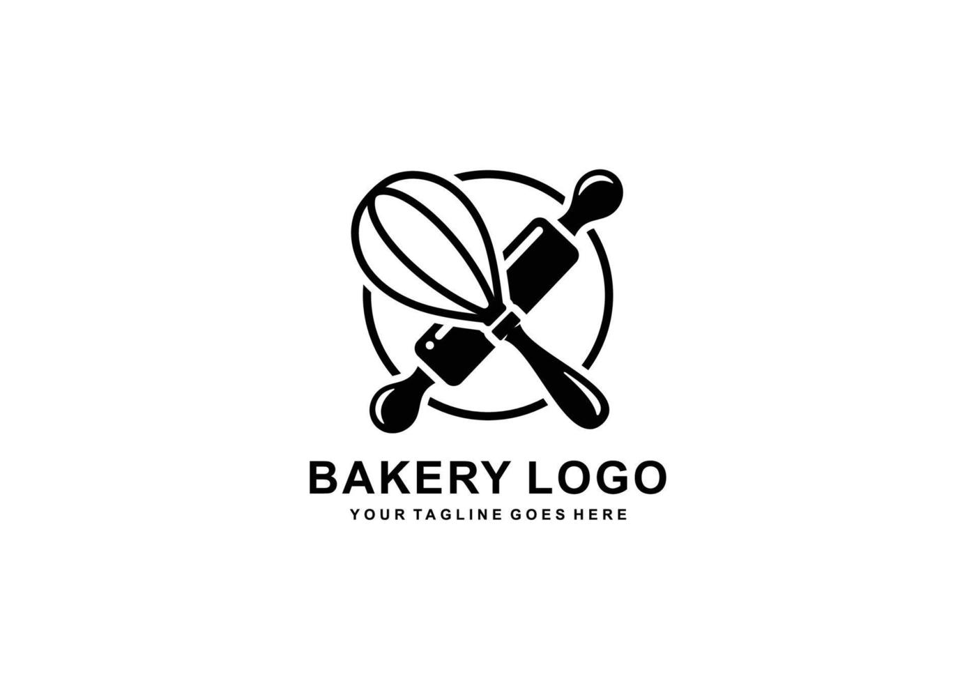 vector de logotipo plano simple de panadería