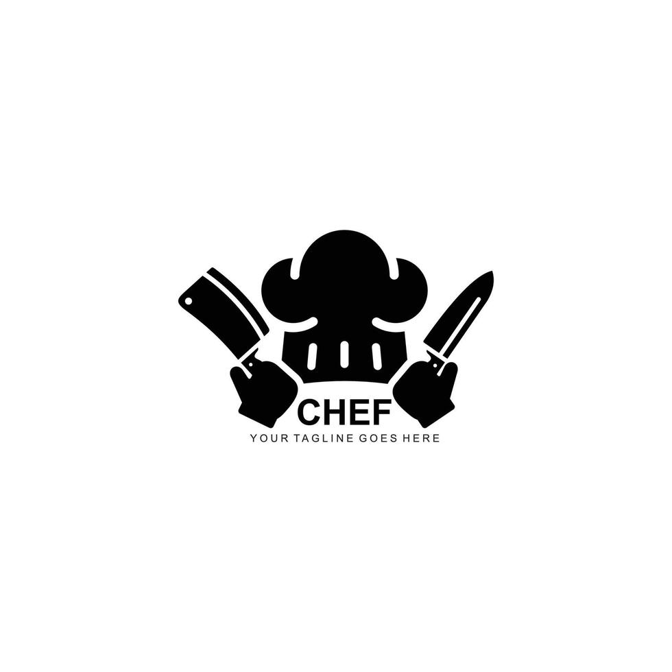 vector de logotipo plano simple de logotipo de chef